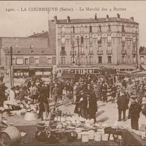 Marché des Quatre Routes, Carte Postale, Archives municipales de la Ville de la Courneuve