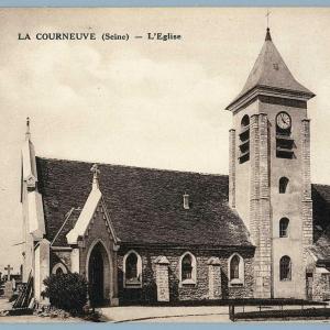 ©La Courneuve, Eglise, carte postale, Archives municipales de la ville de la Courneuve