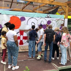 Atelier street-art à la Coloc de l'Ourcq avec l'artiste Zdare