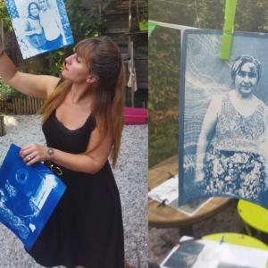 Atelierde de cyanotype photo à la place François de Larderel