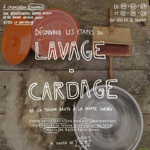 Atelier lavage-cardage au parc George départemental Georges Valbon