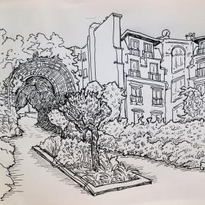 Visite dessinée sur la Coulée verte : le patrimoine végétal de Paris