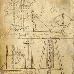 Manuscrit avec machinerie médiéval, BNF