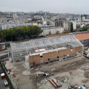 Visite du chantier Les Grandes Serres de Pantin, redonnant vie à un ancien site industriel