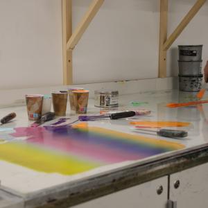 Atelier linogravure à la Fondation Fiminco, Farewell, TALENTS !