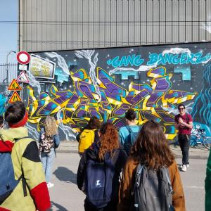 Initiation street art sur le canal Saint-Denis avec le graffeur Meuh