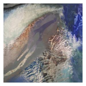 Le grand trait abstrait qui borde l’ouest de la Mala à Aubervilliers