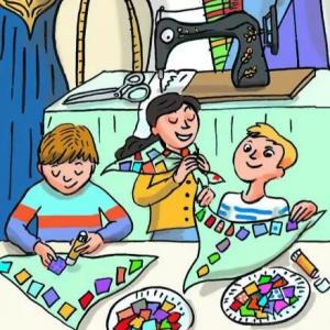 Tissus sens dessus dessous - atelier en famille au mahJ