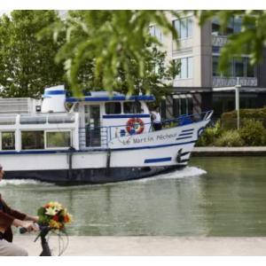 En bateau du Parc de la Villette direction la base nautique de Aulnay-sous-Bois