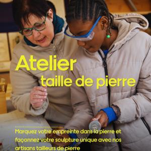 Démonstration et initiation à la taille de pierre à la Basilique de Saint-Denis